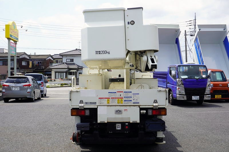 デュトロ　高所作業車　タダノ製（ＡＴ－１００ＴＴＥ）　最大地上高９．９ｍ　ＦＲＰバケット　バケット積載荷重２００ｋｇ　積載４５０ｋｇ　工具入れ　バックカメラ　社外ナビ　フォグランプ　電動パーキングブレーキ　アワーメーター：３００ｈ　通信工事仕様！ＡＴ車！2