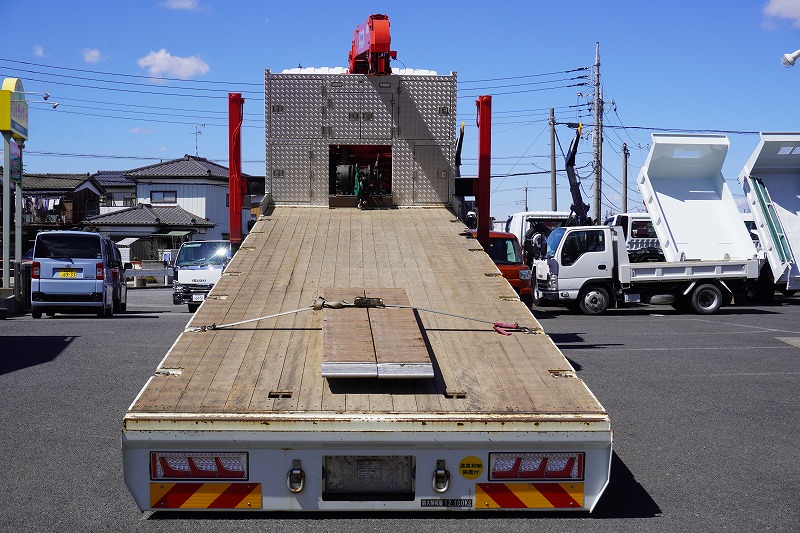 スーパーグレート　大型　四軸　リーフサス　４段セルフクレーン　古河ユニック製　積載１２１００ｋｇ　ハイジャッキ　造りボディー　ラジコン　フックイン　２．９３ｔ吊　ウインチ　アユミ板付き　鳥居埋込式工具入れ＆作業灯　メッキホイールライナー　社外テール　メッキパーツ　回送仕様　ＡＴ車！　車検「Ｒ７年３月まで！」18