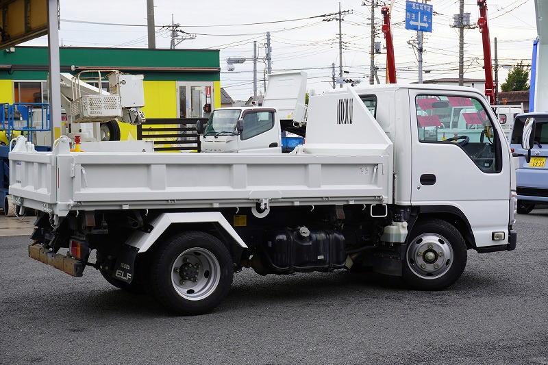 エルフ　強化　三転ダンプ　新明和製　積載３０００ｋｇ　三方開　全低床　運転席側アオリ油圧開閉式　ダンプピン　鳥居アングル補強　ＥＴＣ　ＡＴ車！6