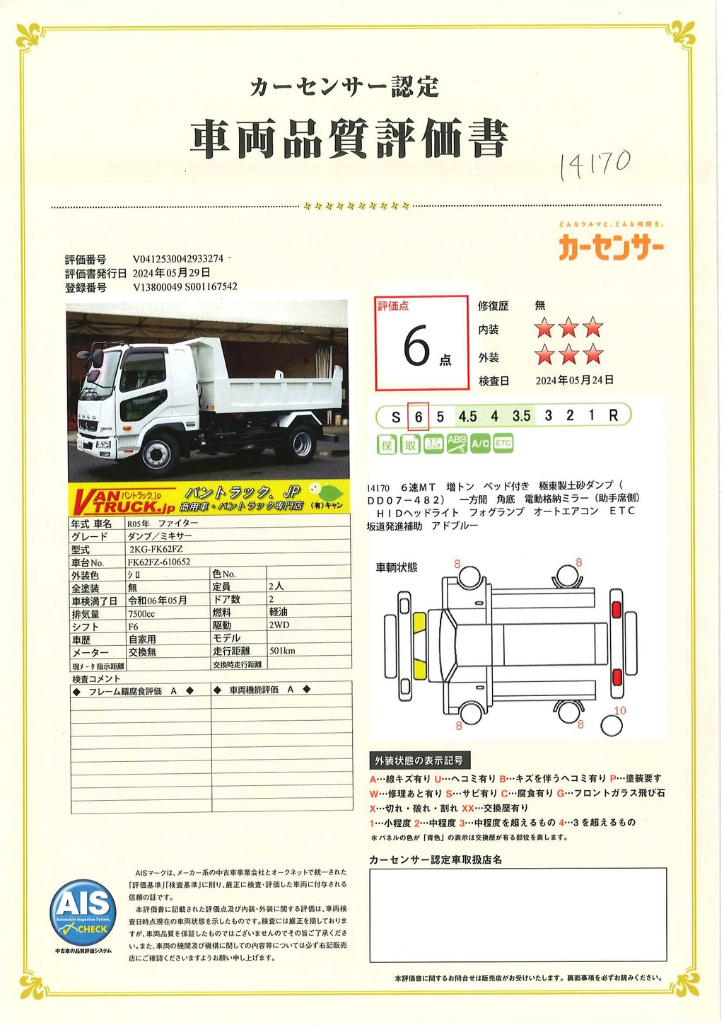 （未使用）　ファイター　増トン　「ベッド付き」　土砂ダンプ　極東製　積載７９００ｋｇ　一方開　角底　オートエアコン　ＥＴＣ　フォグランプ　坂道発進補助　衝突軽減ブレーキ　車線逸脱警報　６速ＭＴ！車検「Ｒ７年５月まで！」36