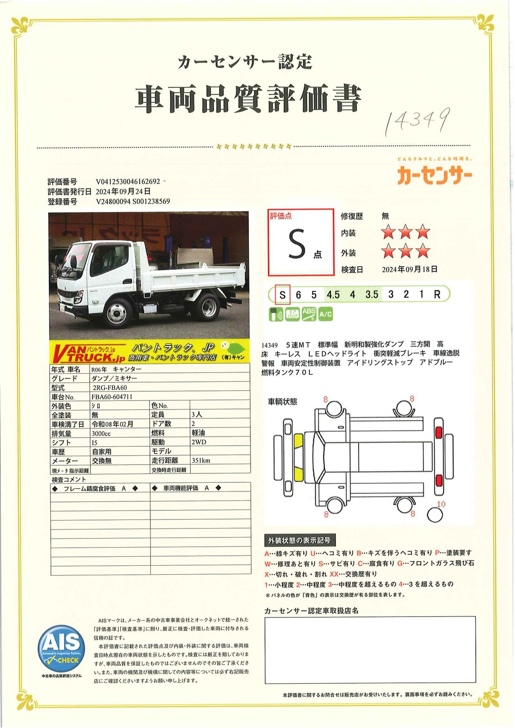 （未使用）　キャンター　強化ダンプ　新明和製　積載３０００ｋｇ　三方開　高床　キーレス　ＬＥＤヘッドライト　衝突軽減ブレーキ　車線逸脱警報　５速ＭＴ！車検「Ｒ８年２月まで！」34