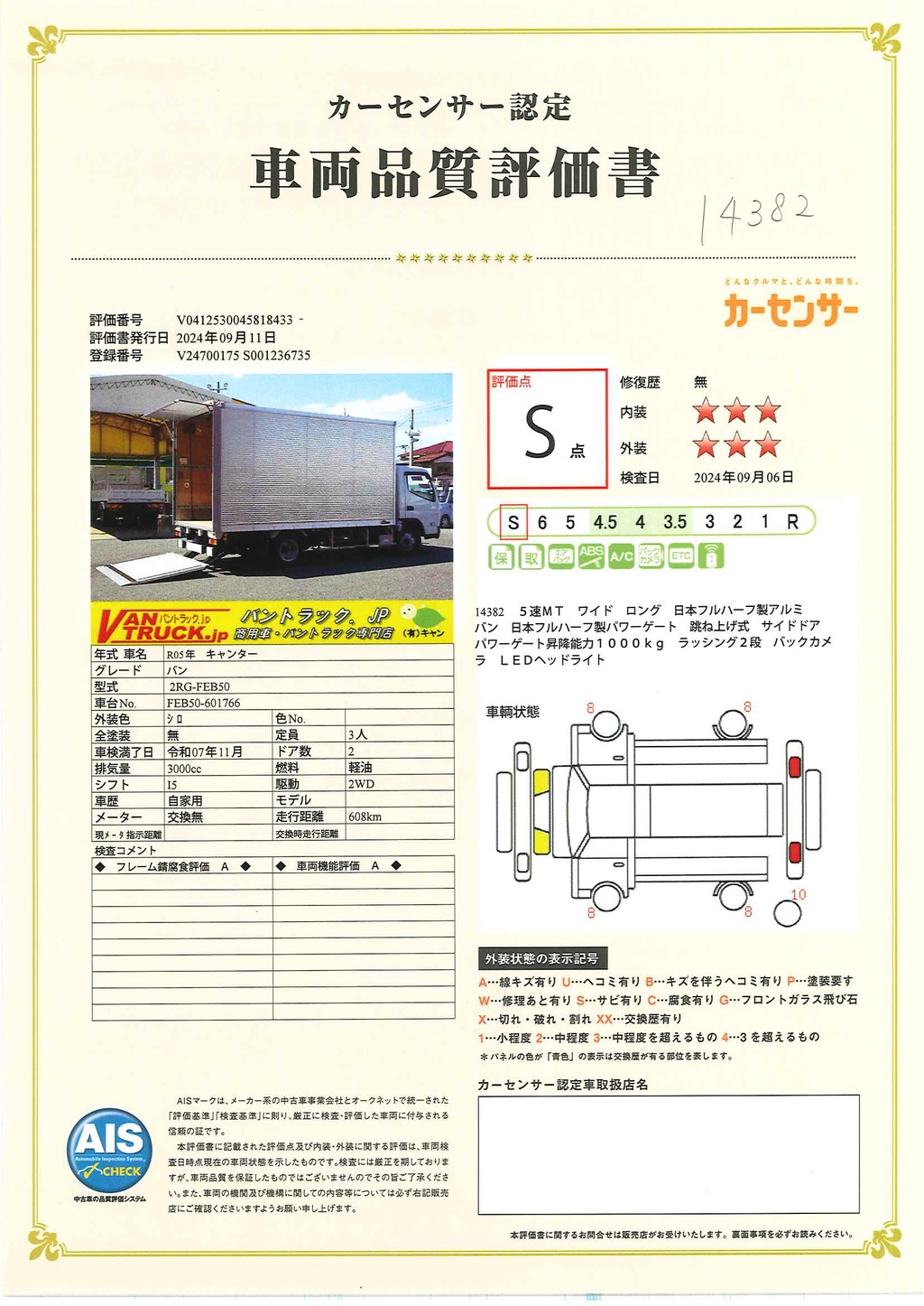 （未使用）　キャンター　「ワイドロング」　アルミバン　積載２０００ｋｇ　サイドドア　跳ね上げ式パワーゲート　ラッシング２段　バックカメラ　ＥＴＣ　ＬＥＤヘッドライト＆フォグランプ　左電格ミラー　スマートキー　衝突軽減ブレーキ　車線逸脱警報　日本フルハーフ製　５速ＭＴ！車検「Ｒ７年１１月まで！」41