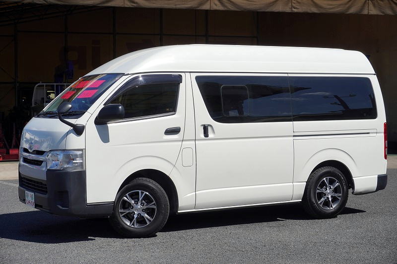 レジアスエース　ロング　ＤＸ　４ドア　「ハイルーフ」　ガソリン車　３人乗り　トヨタ車体製パワーゲート　荷台板張り　荷室加工有り　電格ミラー　純正ナビ　フルセグＴＶ　ＥＴＣ　バックカメラ　キーレス　小窓　アルミホイール　ＡＴ車！車検「Ｒ７年３月まで！」5