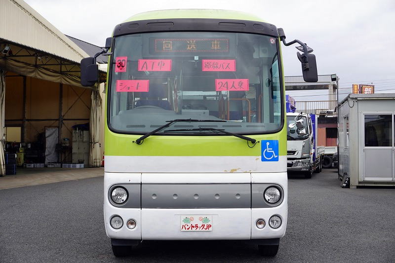 日野　ポンチョ　ショート　路線バス　２４人乗り　１４座席　立ち席有り　１ドア　自動ドア　ノンステップ　総輪エアサス　車椅子固定器具一基分付き　車椅子用簡易スロープ　電光掲示板　運賃箱　バックカメラ　フォグランプ　ＡＴ車！希少車！！0