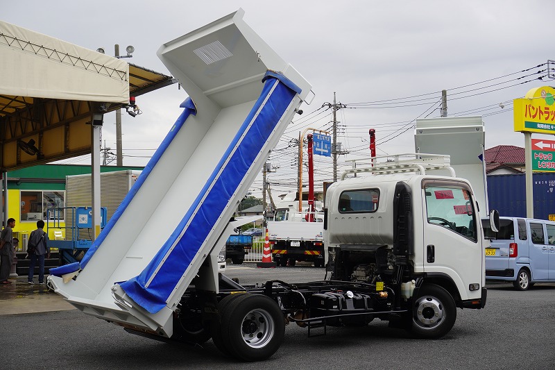 エルフ　「ワイド」　強化　ローダーダンプ　花見台製　一方開　積載３８５０ｋｇ　手動コボレーン　鳥居補強　ダンプピン　ルーフキャリア　坂道発進補助　左電格ミラー　６速ＭＴ！31