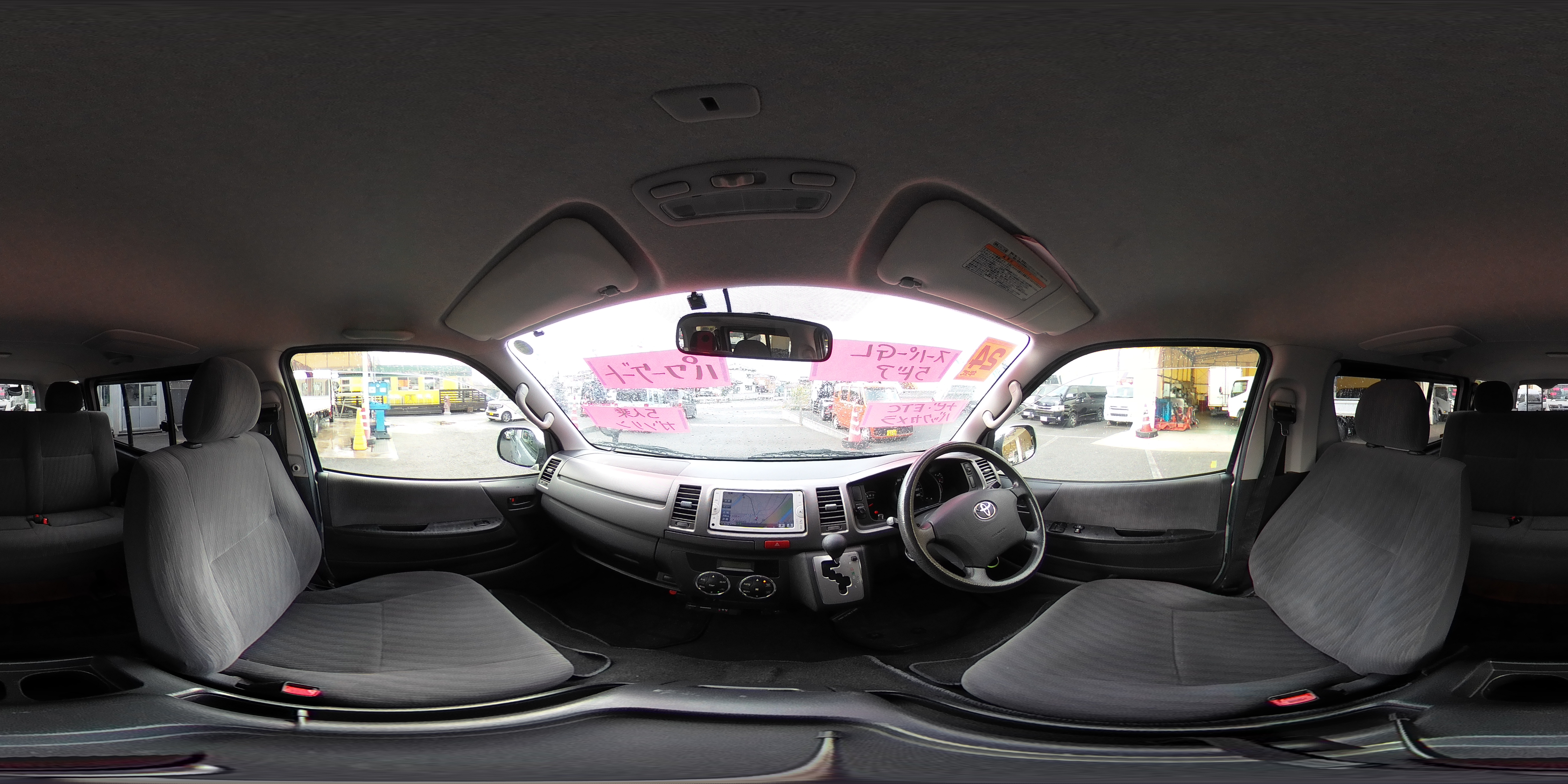 ハイエース　ロング　スーパーＧＬ　５ドア　ガソリン車　５人乗り　トヨタ車体製パワーゲート　荷台板張り　ルーフキャリア　ラダー　バックカメラ　純正ナビ　ワンセグＴＶ　ＥＴＣ　小窓　電格ミラー　オートエアコン　ワンオーナー！ＡＴ車！0