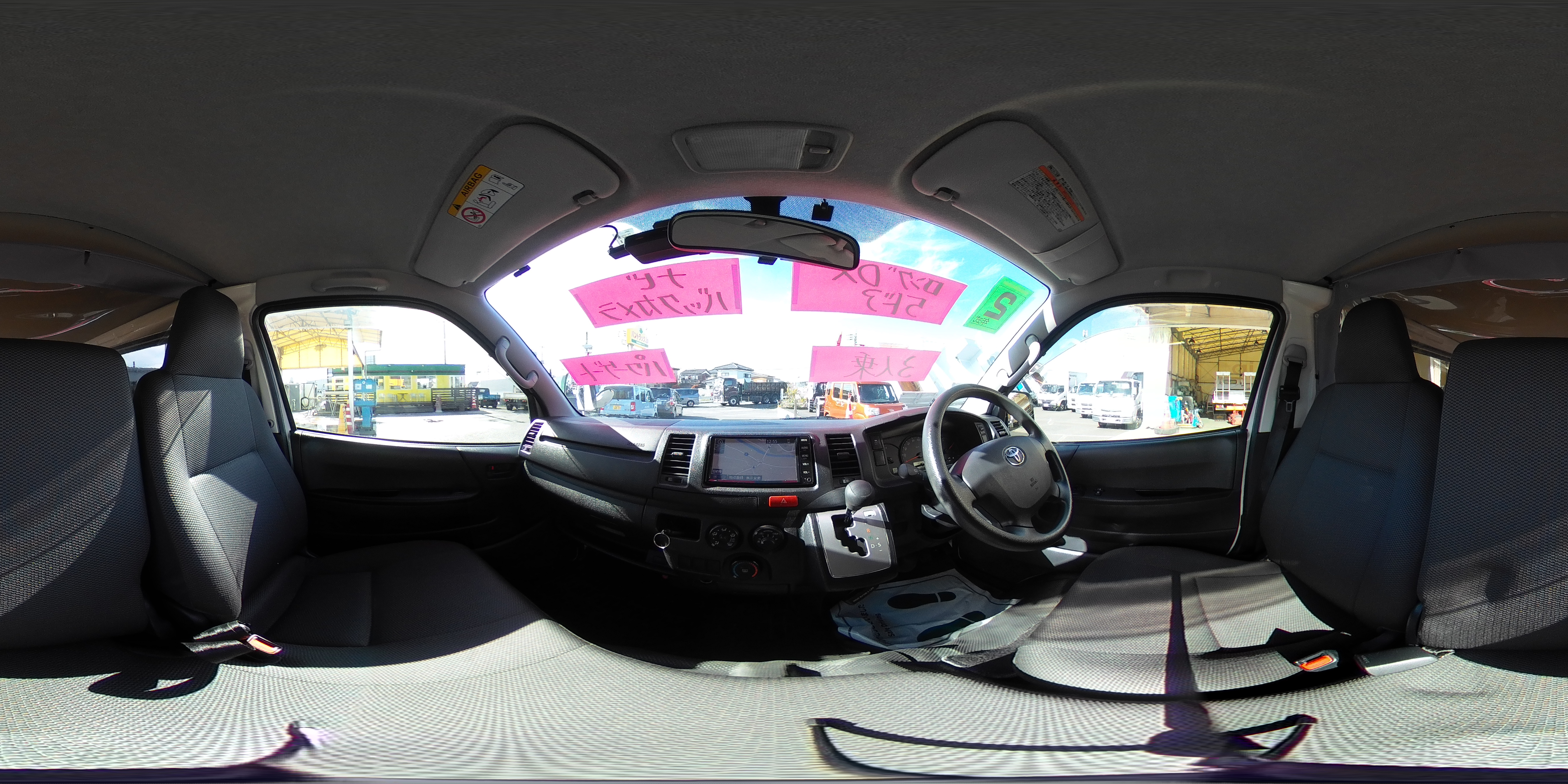 レジアスエース ロング DX 5ドア ガソリン車 3人乗り トヨタ車体製パワーゲート 荷台板張り 純正ナビ ワンセグTV バックカメラ ETC キーレス ワンオーナー!AT車!1