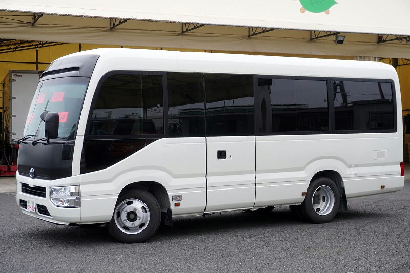 トヨタ　コースター　「ショート　ＬＸ」　ビッグバン　９人乗り　積載１２５０ｋｇ　手動ドア　リア観音扉　リアステップ　モケットシート　ＥＴＣ２．０　左電格ミラー　フォグランプ　高年式！低走行！ＡＴ車！！