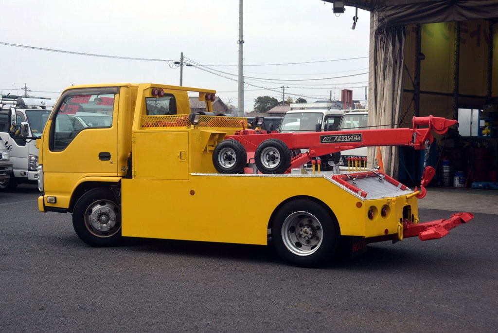 エルフ　レッカー車　ホルムス製　２段ブーム　積載５００ｋｇ　ウインチ　アンダーリフト　坂道発進補助　左電格ミラー　作業灯　フォグランプ　６速ＭＴ！AK6