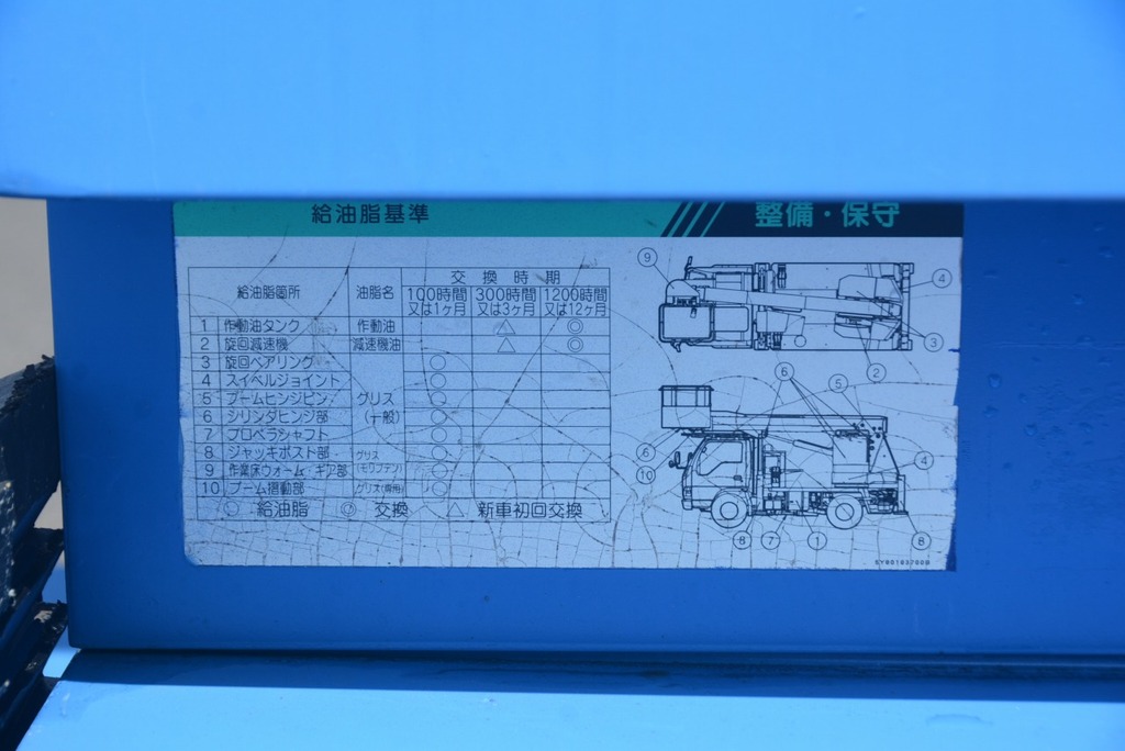 キャンター　高所作業車　アイチ製（ＳＳ１２Ａ）　最大地上高１１．９ｍ　鉄製バケット　バケット積載荷重２００ｋｇ　アワーメーター：４９８７ｈ　５速ＭＴ！8