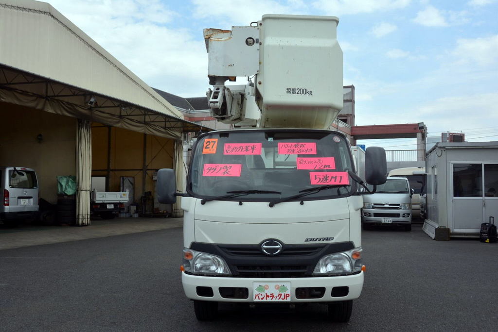 デュトロ　高所作業車　タダノ製（ＡＴ－１２１）　最大地上高１１．９ｍ　ＦＲＰバケット　バケット積載荷重２００ｋｇ　アワーメーター：１１０８．６ｈ　５速ＭＴ！0