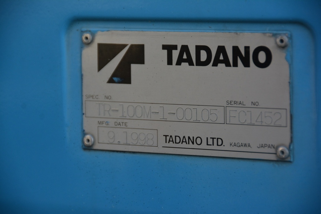 タダノ　ラフテレーンクレーン　「ＴＲ－１００ＭＬ」　６段ブーム　１０トン吊　Ｘ型アウトリガー　スタンダードジブ　車検付「令和４年９月」まで！ 0600 AK34