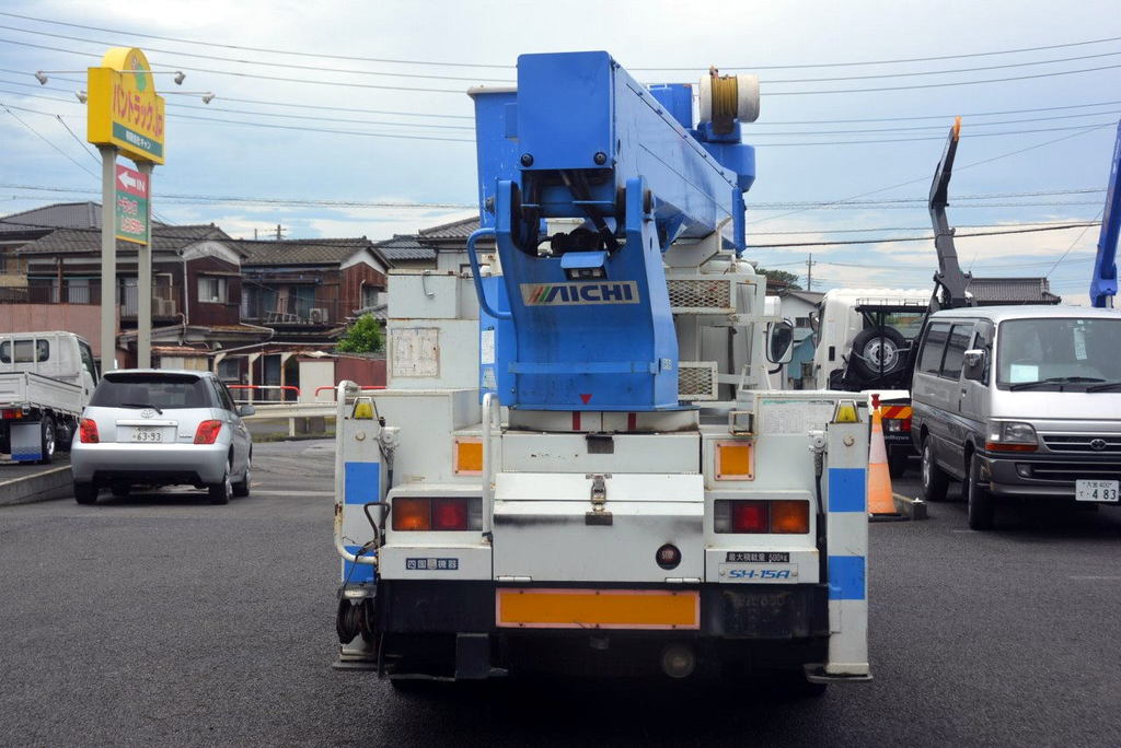 キャンター　高所作業車　アイチ製（ＳＨ－１５Ａ）　最大地上高１４．６ｍ　ＦＲＰバケット　バケット積載荷重２００ｋｇ　アワーメーター：１９１０ｈ　積載５００ｋｇ　５速ＭＴ！　車検付「令和４年６月」まで！AK2