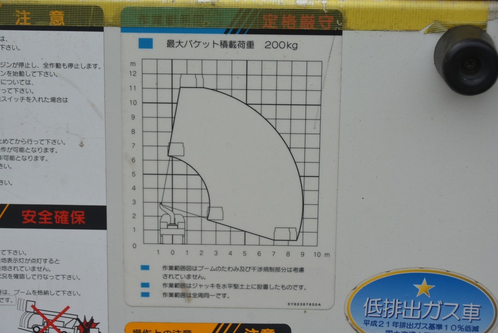 デュトロ　高所作業車　アイチ製（ＳＨ１１Ａ）　最大地上高１１ｍ　積載３５０ｋｇ　ＦＲＰバケット　バケット積載荷重２００ｋｇ（２名）　アワーメーター：５８３ｈ　５速ＭＴ！　車検付「令和５年５月」まで！25