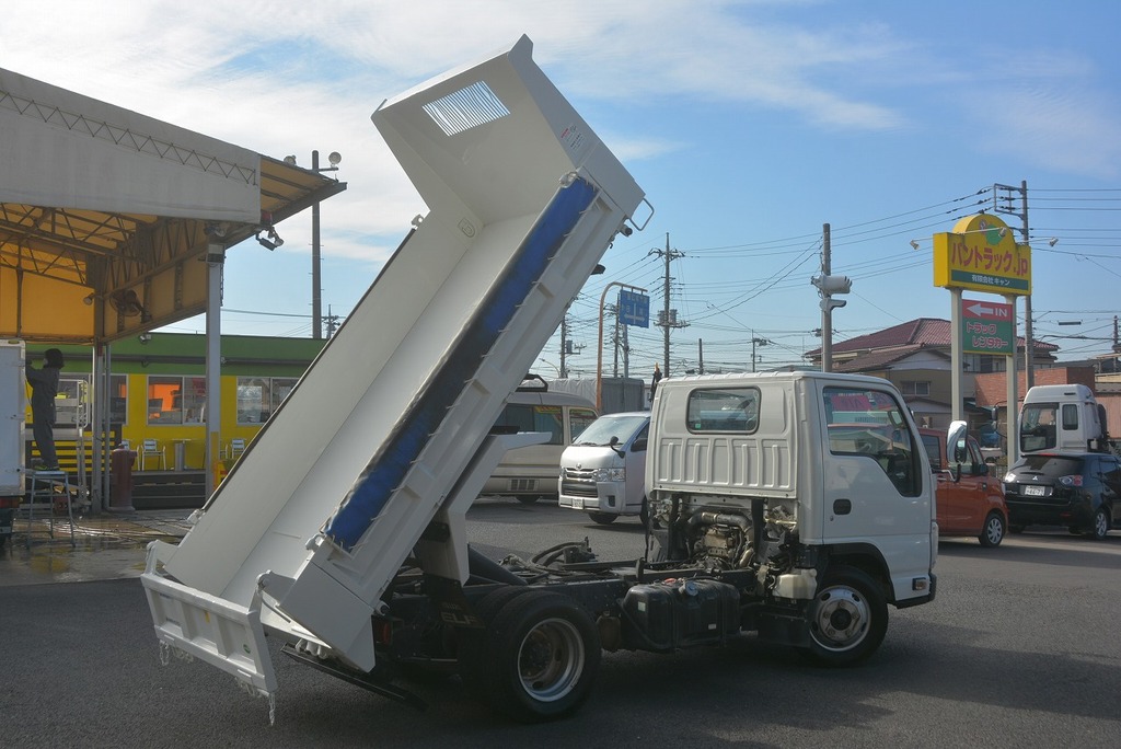 エルフ　強化　ローダーダンプ　新明和製　積載３０００ｋｇ　三方開　手動コボレーン　ダンプピン　スムーサーＥＸ！23