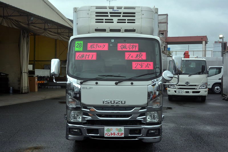 エルフ　「標準幅　ロング」　冷蔵冷凍車　積載２０００ｋｇ　東プレ製　サイドドア　リア三枚扉　－３０度設定　間仕切り扉　２室仕様　エアリブ　荷台ステンレス張り　スノコ付き　バックカメラ　ＥＴＣ　荷室カーテン　ステンレスサイドバンパー　フォグランプ　メッキパーツ多数！６速ＭＴ！0