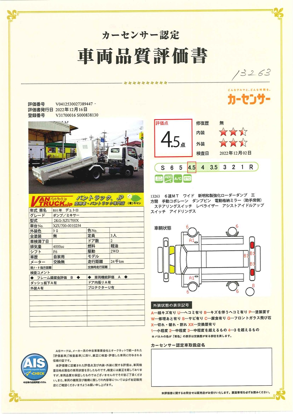 デュトロ　「ワイド」　強化　ローダーダンプ　新明和製　積載３７００ｋｇ　三方開　手動コボレーン　ダンプピン　ＥＴＣ　左電格ミラー　６速ＭＴ！40